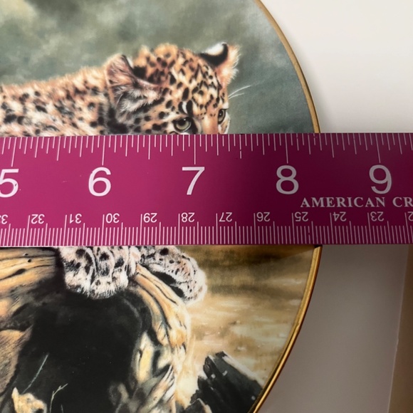 Quiet Morning by Charles Fracé  Small Wonders of the Wild Plate # 4191 B Leopard - Picture 13 of 14